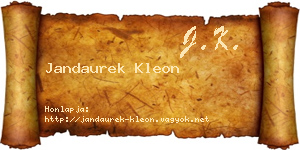 Jandaurek Kleon névjegykártya